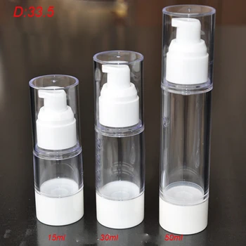 15ml čisté airless čerpadla fľaša s bielym čerpadla&spodnej čisté veko lotion fľaša podstate Naplniteľné fľaše Kozmetické Kontajner
