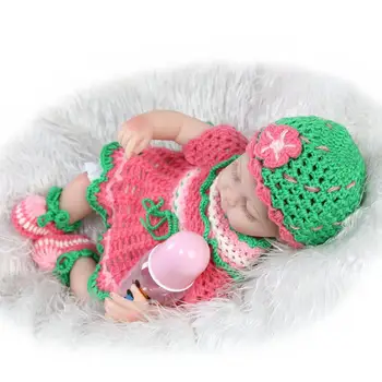 18-palcové reborn bábiky realisticky spí novonarodené dieťa s pletené šaty dieťa lásky bebe darček reborn boneca