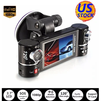 2,7 palca TFT 1080P Dual Kamera Otočí Objektív Auta DVR Vozidla videorekordér Dash Cam Nočné Videnie Videokamera