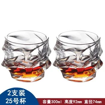 2 Ks sada vysoko kvalitných módnych domov bar bezolovnaté whisky sklenené poháre 200902-14