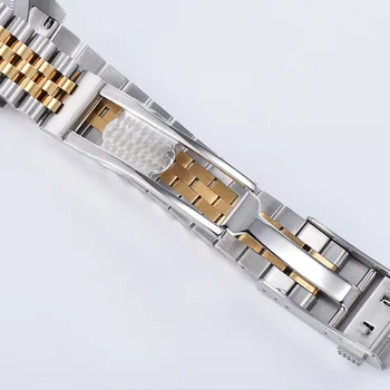 39 mm parnis biely diamant dial zafírové sklo automatický pohyb pánske náramkové hodinky Dve tón Pracovné náramok zobrazenie dátumu Luxruy