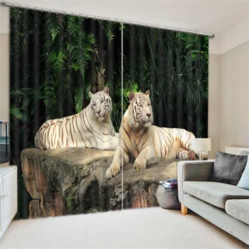 3d Zviera Tlače Biely Tiger Gepard Polar Bear Závesy pre Obývacej Izby, Spálne, Kancelárie Okno Dekorácia Moderných Blackout Závesy