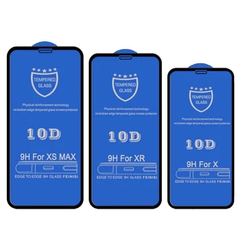 50pcs 10D úplné pokrytie srceen chránič Pre iPhone 12 /11/7 /7plus/8 a/8 a/ X XR XS MAX Tvrdeného Skla film