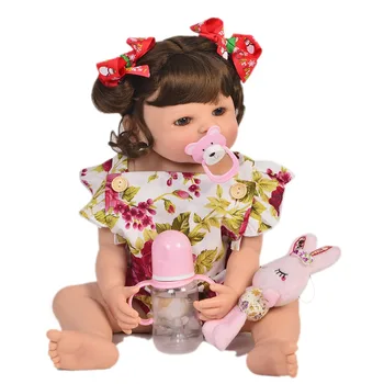 55 cm Full Silikónové Telo Reborn Baby Doll Hračka Dievča Vinyl Novorodenca Princezná Deti Kúpať hračka bebes reborn menina boneca darček