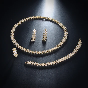 8 Nové Módne Svadobné Šperky Sady AAA CZ Kameň Svadobné Náušnice, Náhrdelník Afriky Šperky Set Parure Bijoux Femme S141