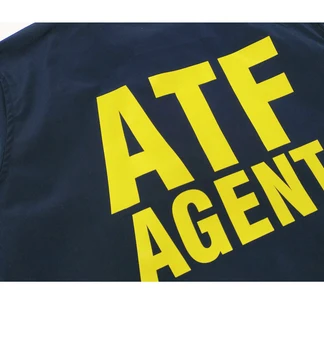 American management ATF agent tréner bunda pánske jarné a jesenné trakmi, tenká bavlna modrá čierna ATF policajný agent cosplay