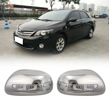 Auto Chrome Strane Led Svetlo Spätného Zrkadla Zahŕňa Liatie Trim pre Toyota Corolla na roky 2009-2013
