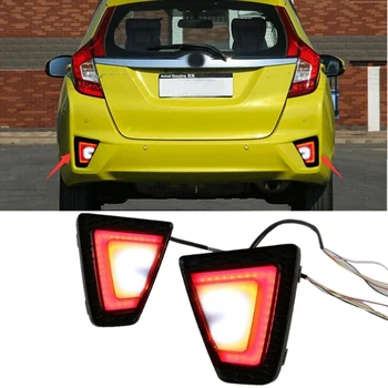 Auto Červené Objektív Zadný Nárazník Reflektor LED Brzdové Svetlo Lampy Honda Jazz/Fit-2017