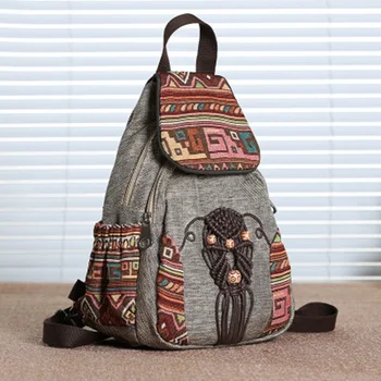 Britský štýl nové ženské taška cez rameno plátno s dvojakým použitím taška cez rameno literárny žena malý batoh cestovné dovolenku batoh