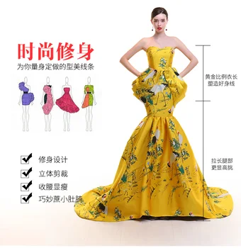 Cheongsam fáze kostým High-end Osobnosť prispôsobenie Čínsky Štýl Hosť Šaty Ženské Šaty Zobraziť Nové Elegantné