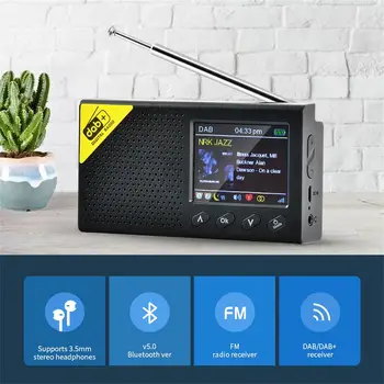 DAB/DAB+ Prenosných Bezdrôtových Bluetooth Digitálneho Rozhlasového Vysielania Zariadení, FM Stereo S LCD Displejom Pre Rybolov, Cestovanie, Camping