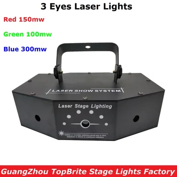 Doprava zadarmo 3 Objektív Laserové Svetlo 550mw RGB 3IN1 Laserový Projektor Profesionálne Stage Osvetlenie Disco Svetlá DMX512 Ovládanie DJ Svetlo