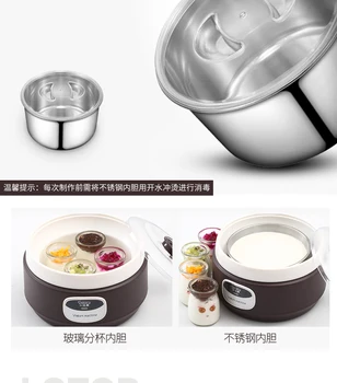 Electric Multi Automatické Jogurt Maker Ryžové Víno Natto Maker Stroj Kontajnerov Jogurt Nádobách Z Nerezovej Ocele 4 Sklenené Poháre