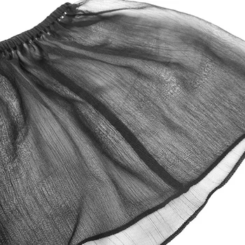 Gotický Elegantný Čierny Hodvábny Šifón Sexy Letné Šaty Žien Off-ramenný Šifón Lotus Leaf Rukávy s uväzovaním za Krk Šaty PUNK RAVE
