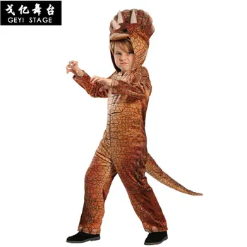 Halloween Deň Detí na Školský Výkon Zvieracie Kostýmy Dieťa, Batoľa Orange Dinosaura Triceratops Obliecť Kostým