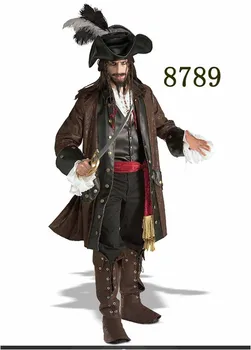 Halloween Pirát mužov šaty uniformy luxusné oblečenie vývozu Piráti z Karibiku hry uniformy kostýmy