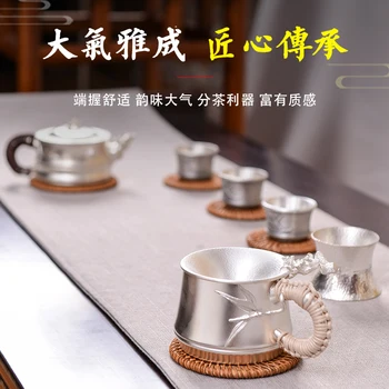 Joe učiteľ príručka reálnej silver pot pohár 999 mincový striebro čaj nastaviť striebro kanvicu čaju mora striebro a šálka čaju