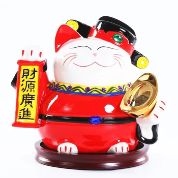 Keramické Bohatstvo Boh Šťastie Mačka Ornament Domova Figúrky Tvorivé Feng Shui Dekor Príslušenstvo Recepcia Dekor Plavidlá