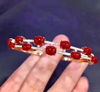 KJJEAXCMY jemné šperky prírodné červené koraly 925 sterling silver nové žien ruke náramok náramok podporu test classic