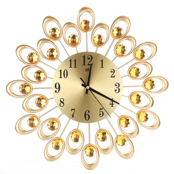 Kovaného železa zlaté obývacia izba nástenné hodiny creative móde elektronické hodiny Európsky štýl spálňa nástenné hodiny quartz