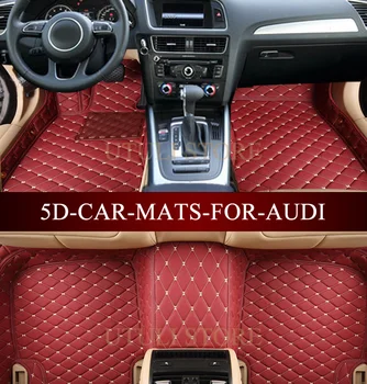 Kožené Auto podlahové rohože pre Audi A1 A3 A4 A6 A7 A8, Q3 Q5 Q7, TT 3D fit vlastné auto všetkých poveternostných koberec podlahy vložky nohy podložky paspas