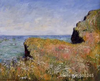 Krajina olejomaľba Okraji Útesu na Pourville tým, Claude Monet Izba dekor Ručne maľované Vysokej kvality