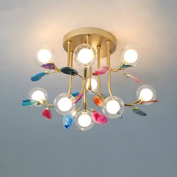 Kreatívne postmoderných stropné svietidlo farba achát lampa spálňa romantický stropná montáž led svetlo jedálne stropné svietidlá LU822924