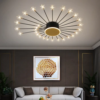 Kreatívne Stropný Luster Pre Obývacia Izba Zlatá/Čierna Domova Lampa Moderného Dizajnu Svietidlo Luxusné Spálne Akryl Lesk