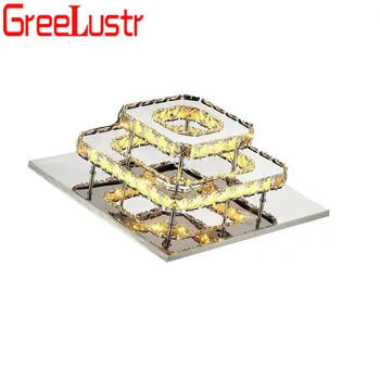 LED Stropné Svietidlá Luster Svetlá Deco Osvetlenie Kuchyne 2 Vrstvy K9 Crystal Luxus pre Obývacia Izba Vnútorné Lesk Plafon Domov 1