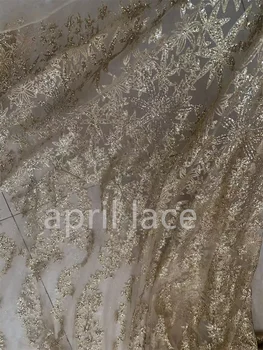 Londýn Afriky Lesk Haute Couture 5 Dvore Tylu Čipky Textílie pre Módny Návrhár /Pílenie Svadobné Svadobné Šaty