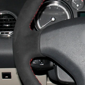 LQTENLEO Čierny Semišový Ručné Šitie Auto Volant, Kryt Pre Peugeot 308 2007-2013 3008 2011-408 2010 2011 2012 2013
