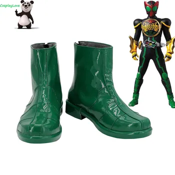 Maskovaný Rider Kamen Rider 000 Zelená Cosplay Dlhé Topánky Kožené Topánky Zákazku pre Unisex CosplayLove