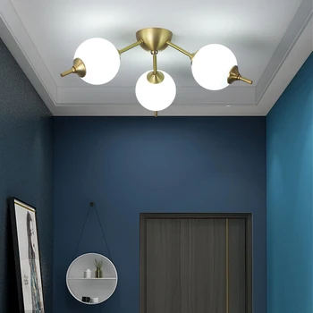 Moderné svetlo luxusný all-meď obývacia izba stropné svietidlo tvorivé osobnosti jedáleň, spálňa lampa jednoduché atmosférických lampy