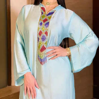 Moslimské Ženy Šaty, Móda Jeseň Nové 2021 Pevné Farby S Kapucňou Temperament Príležitostné Voľné Dlhý Rukáv Dizajn, Jednoduchosť