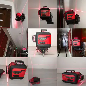 Muli 3D Červená 5/12Lines Laser Úrovni 360 Samostatne Vyrovnanie Nepremokavé Shockproof Presné Dotykové Tlačidlo Lítiové Batérie, Stavebné Náradie