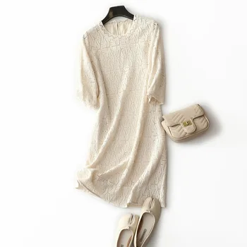 Nezastaviteľný elegantné ženskosť ~ francúzsky jeden bavlna rozpustné vo vode čipky šaty