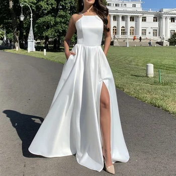 Nové dámske Šaty Šaty V roku 2021 Lete Vestido Noiva Praia Červenať Korzet Vysoká Nízka Kráľovské Svadobné Šaty, Sukne