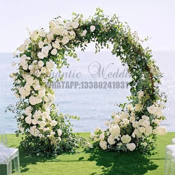 Nové svadobné rekvizity pozadí dvojitý kruh simulácia kvet sebou dvere post arch rack Svadby, Narodeniny, Vianočné dekorácie
