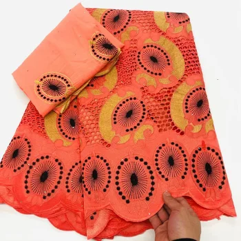 Nový 5+2 Dvore Afriky Bavlna Čipky Textílie S Kamene Headcloth Nigérijský Swiss Voile Čipky Textílie Pre Nigérijský Party Šaty HLS120-1