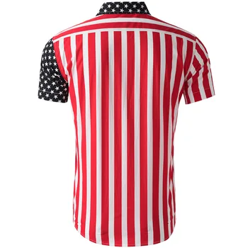 Nový Príchod Leta Plus veľkosť Mužov Americkej Vlajky Vytlačené Patriot Bavlnené Tričko s Krátkym Rukávom