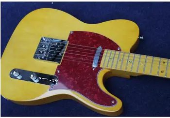 Nový príchod žltá Čínskej továrne elektrická gitara , javor hmatníkom , chrome hardvéru , aby všetky druhy gitary