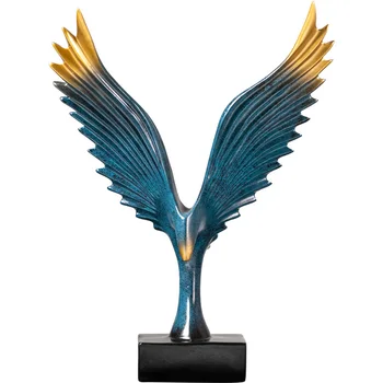 Nádherné Eagle Šíriť Krídla Socha Model Obývacia Izba Fengshui Dekorácie Remesiel Živice Ozdoby Office Displej Artware