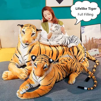 Obrie realisticky zvierat tiger plyšové hračky simulácia zodiac tiger bábiky pre deti narodeninám domov zoo deco suvenír 67inch 170cm