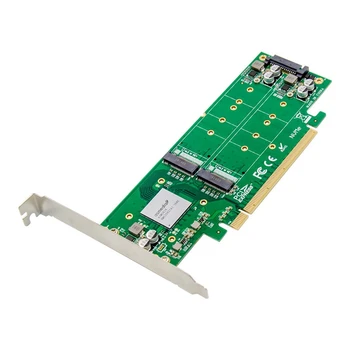PCI-E 3.0 X16 ASM2824 na X4X4 NVMe M. 2 M KEY SSD Adaptér Rozširujúca Karta pre Baníka BTC Ťažba