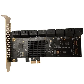 PCIE SATA Karta 16 Porty SATA 6Gb 3.0 PCIe Karty, PCIe, aby SATA Controller Rozširujúca Karta, Podpora 16 SATA 3.0