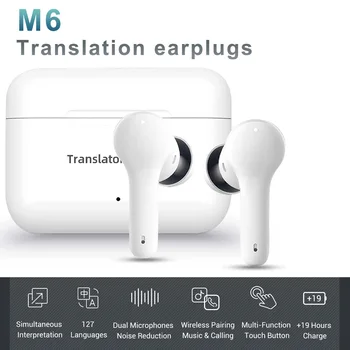 Prenosné M6 127 Jazykov Preklad Slúchadlá Okamžité Preložiť Smart Hlas Prekladateľ Bezdrôtové Bluetooth Slúchadlá Translator