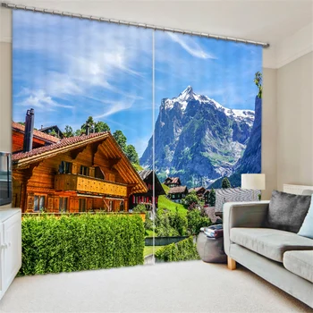 Prispôsobený Krásne scenérie Luxury 3D Zatmenie Okna Záclony Závesy Pre Obývacia izba izba Hotel Nástenné Gobelíny Cortinas