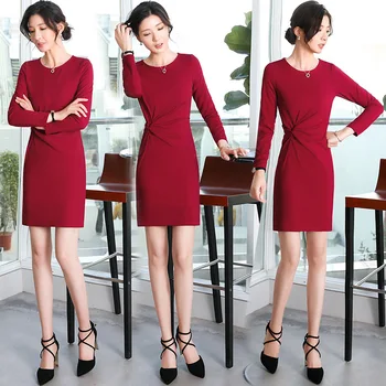 Profesionálne ženy, to oblek 2020 nové módne temperament slim kozmetika práce šaty malé červené sukne