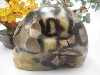 Prírodné kremeň korytnačka späť kameň rezbárstvo lebky reiki vzor prírodný kameň a domáce dekorácie príslušenstvo 1518g