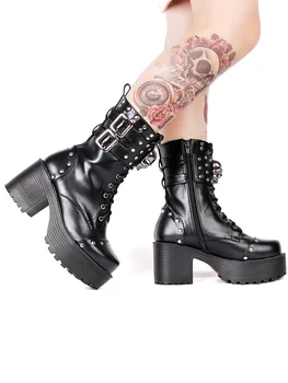 Ručné RoundToe Punk Cosplay Lolita Topánky Zobraziť Vysokej Vyzerať Štíhlejšie Pre Dieťa Dievča Ženy Pracujú Darček Vysoké Podpätky Pantshoes Pohode Boot